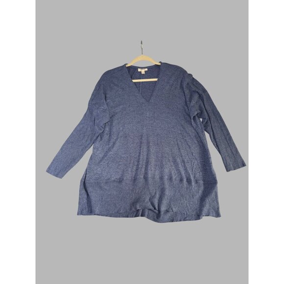 Style & Co Womens 1X Blue V-Neck Long Sleeve Sweater Top  Viscose & Polyester - Picture 8 of 16